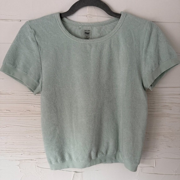Aritzia TNA Terry Cloth T-Shirt | Pistachio Green | Size L (Fits More Like M) - Picture 1 of 4